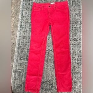 FREE PEOPLE CORDUROY pants, coral sz 30.
